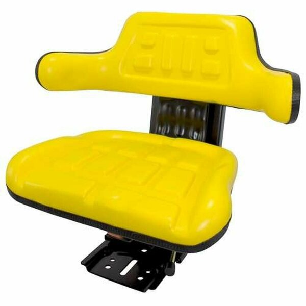 Aftermarket Yellow Waffle Universal Tractor Suspension Seat Fits John Deere 655 855 1435 680 SEQ90-0139